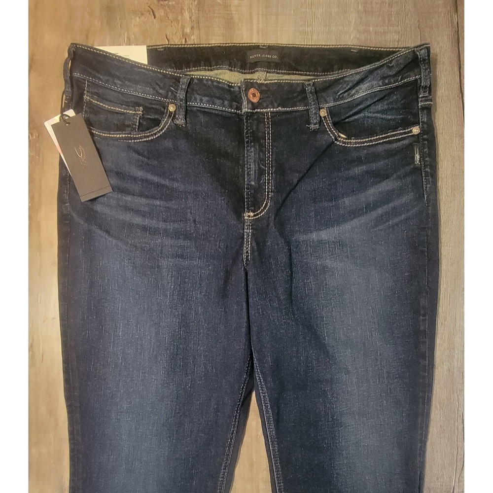 Silver Jeans Women 20 Avery‎ Curvy Fit High Rise Straight Leg Indigo Denim NWT